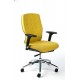 Irodai szék, állítható karfával, sárga szövetborítás, alumínium lábkereszt, MAYAH 