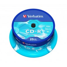 CD-R lemez, 700MB, 52x, 25 db, hengeren, VERBATIM 