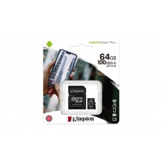 Memóriakártya, microSDXC,64GB, CL10/UHS-I/U1/V10/A1, adapter, KINGSTON 