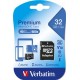 Memóriakártya, microSDHC, 32GB, CL10/U1, 90/10 MB/s, adapter, VERBATIM 