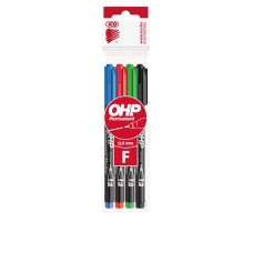 Alkoholos marker készlet, OHP, 0,5 mm, F, ICO, 4 különböző szín