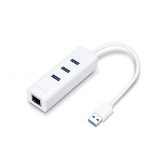 USB elosztó-HUB és ethernet átalakító, 3 port, USB 3.0, TP-Link 