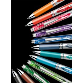 Zseléstoll, 035 mm, nyomógombos, PENTEL 'EnerGel BL77', korall